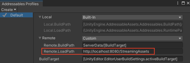 Addressables Profiles